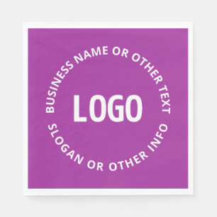 Your Logo & Customisable Text   Purple Violet Napkin