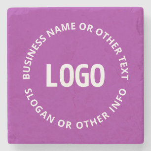 Your Logo & Customisable Text   Purple Violet Stone Coaster
