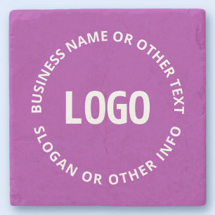 Your Logo & Customisable Text   Purple Violet Stone Coaster