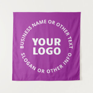 Your Logo & Customisable Text   Purple Violet Tapestry