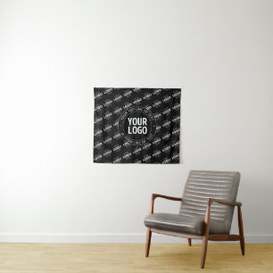 Your Logo & Customisable Text with Logo Pattern Tapestry