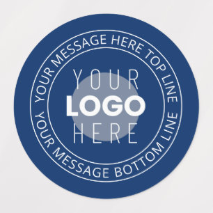 Your Logo & Customizable Circular Text Navy Blue