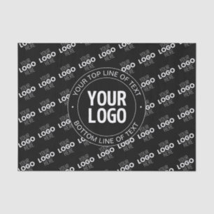 Your Logo & Customizable Text with Logo Pattern Tissue Paper