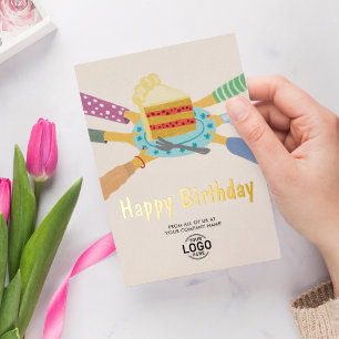 Your Logo Cute Cake From All Business Birthday