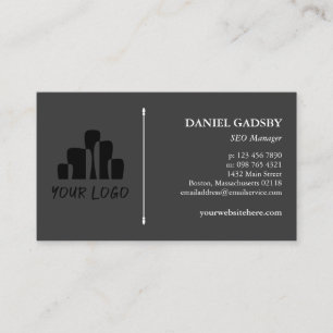 Your Logo Dark Grey White Practical Minimalist Business Card