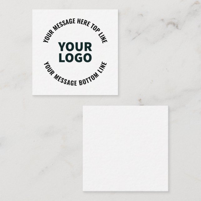 Your Logo Design or Image | Bold Editable Text Card (Front/Back)