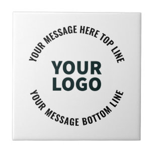 Your Logo Design or Image Bold Editable Text Ceramic Tile