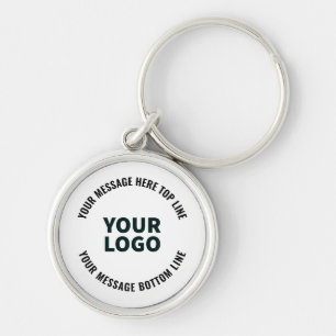 Your Logo Design or Image   Bold Editable Text Key Ring