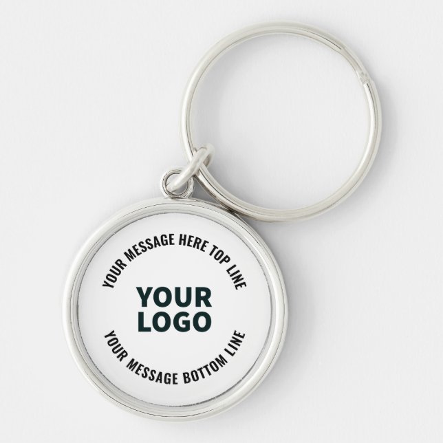 Your Logo Design or Image | Bold Editable Text Key Ring (Front)
