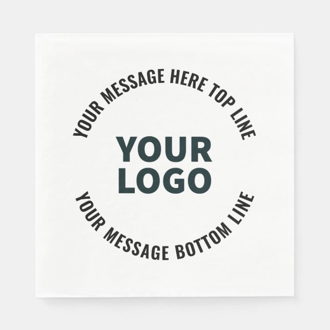 Your Logo Design or Image | Bold Editable Text Napkin (Front)