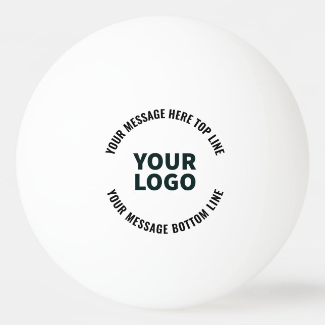 Your Logo Design or Image | Bold Editable Text Ping Pong Ball (Front)
