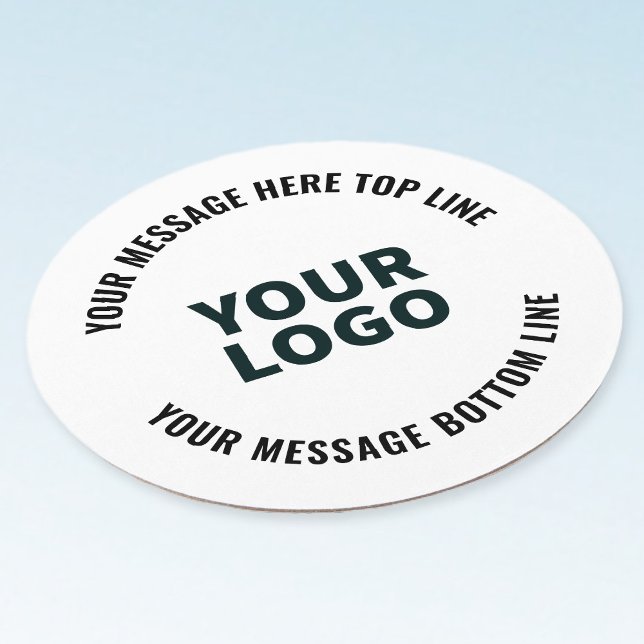 Your Logo Design or Image | Bold Editable Text Round Paper Coaster (Creator Uploaded)