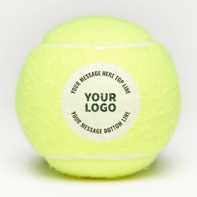 Your Logo Design or Image | Bold Editable Text Tennis Balls (Front)