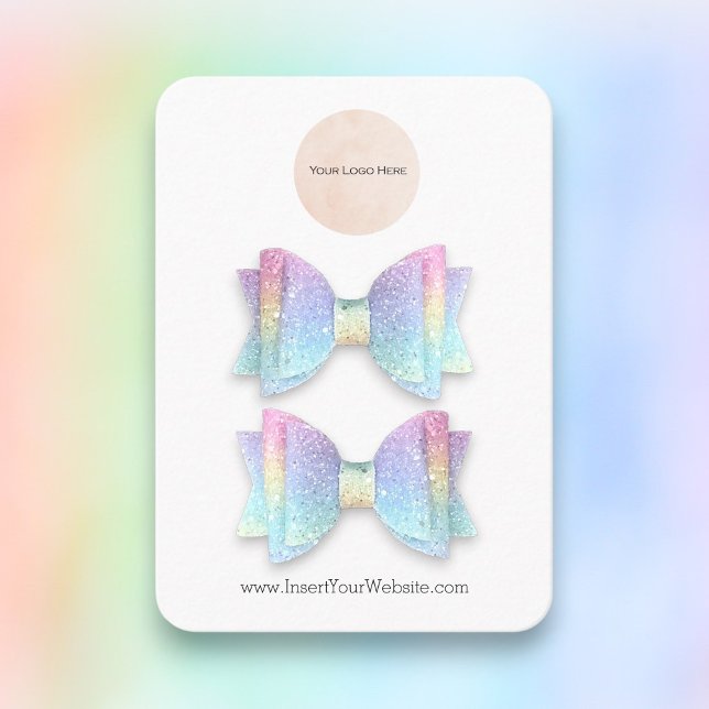 Your Logo Double Bow Hair Clip Display Card (Creator Uploaded)