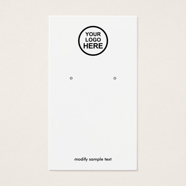 Your Logo Earring Display Card (Front)