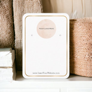 Your Logo Earring Display Thin Gold Large Vertical Business Card