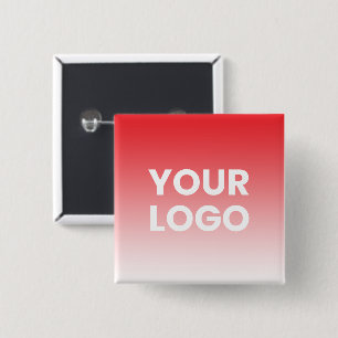 Your Logo & Editable Background Colour Gradient  15 Cm Square Badge
