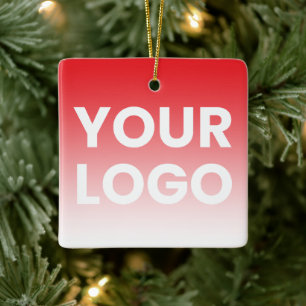 Your Logo & Editable Background Colour Gradient Ceramic Ornament