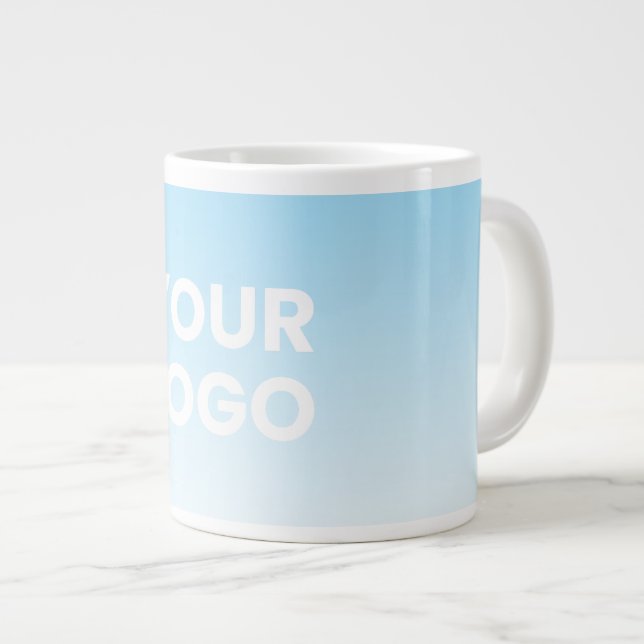 Your Logo & Editable Background Colour Gradient  Large Coffee Mug (Front Right)