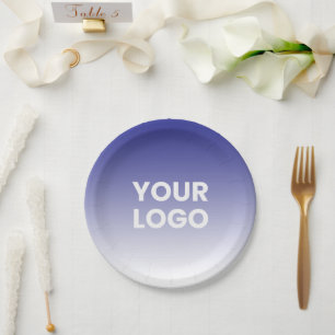Your Logo & Editable Background Colour Gradient  Paper Plate