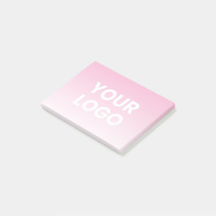 Your Logo & Editable Background Colour Gradient  Post-it Notes