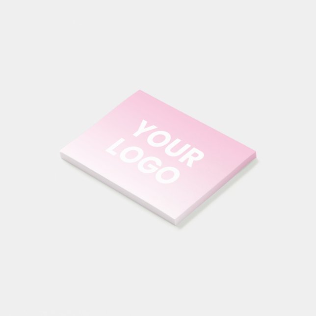 Your Logo & Editable Background Colour Gradient  Post-it Notes (Angled)