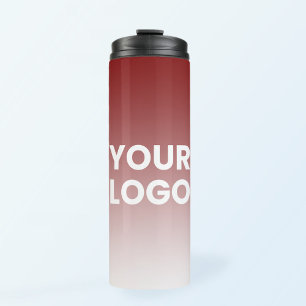 Your Logo & Editable Background Colour Gradient Thermal Tumbler