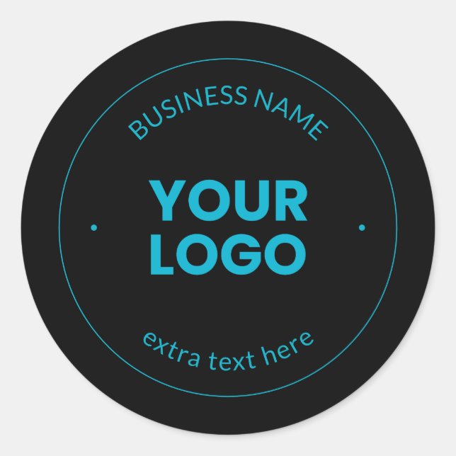 Your Logo | Editable Business Name & Website Classic Round Sticker (Front)