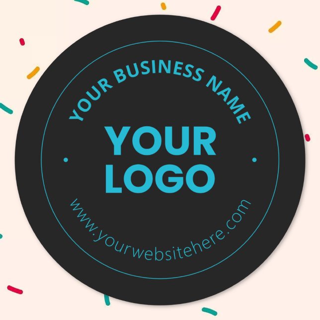 Your Logo | Editable Business Name & Website Classic Round Sticker (Creator Uploaded)