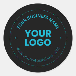 Your Logo   Editable Business Name & Website Classic Round Sticker