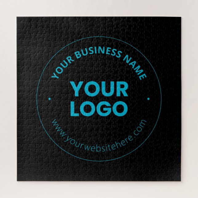 Your Logo | Editable Business Name & Website Jigsaw Puzzle (Vertical)