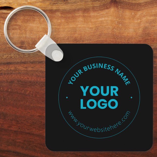 Your Logo | Editable Business Name & Website Key Ring (Front)