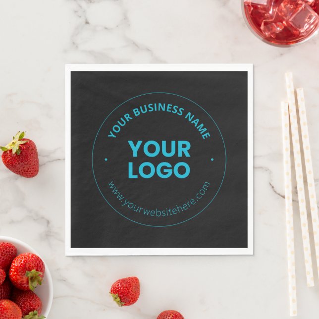 Your Logo | Editable Business Name & Website Napkin (Insitu)