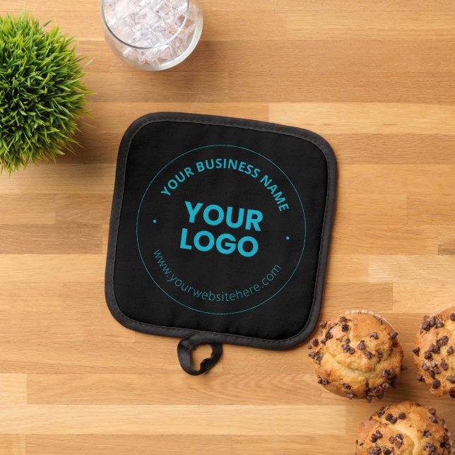 Your Logo | Editable Business Name & Website Pot Holder (Top Down)