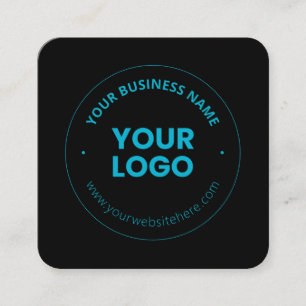 Your Logo   Editable Business Name & Website Square Business Card
