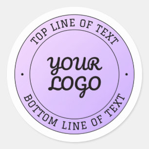 Your Logo & Editable Circular Text Purple Ombre Classic Round Sticker