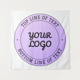 Your Logo & Editable Circular Text   Purple Ombre Tapestry