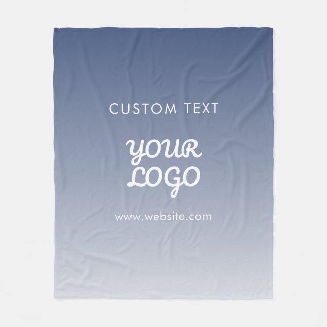 Your Logo Editable Gradient Colour Fleece Blanket (Front)