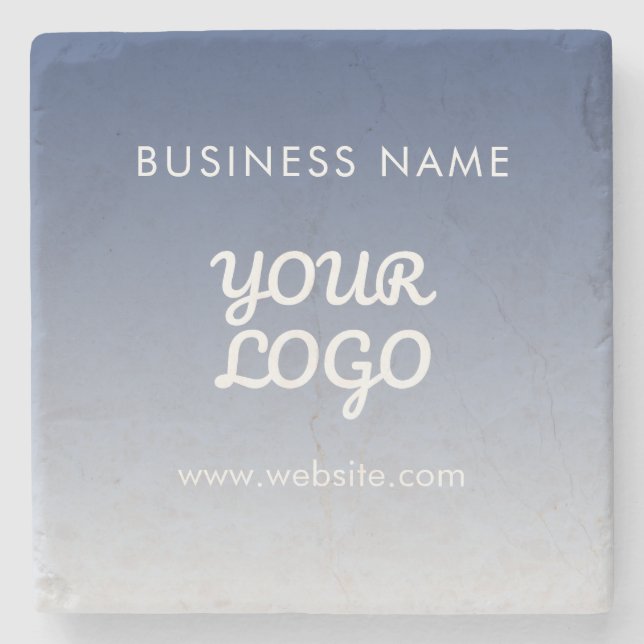 Your Logo Editable Gradient Colour Stone Coaster (Front)