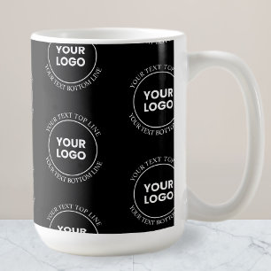 Your Logo & Editable Text   Repeating Pattern  Coffee Mug