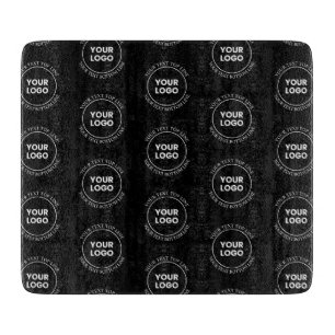 Your Logo & Editable Text Repeating Pattern Cutting Board