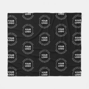 Your Logo & Editable Text   Repeating Pattern  Fleece Blanket