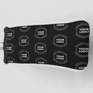 Your Logo & Editable Text Repeating Pattern Golf Head Cover