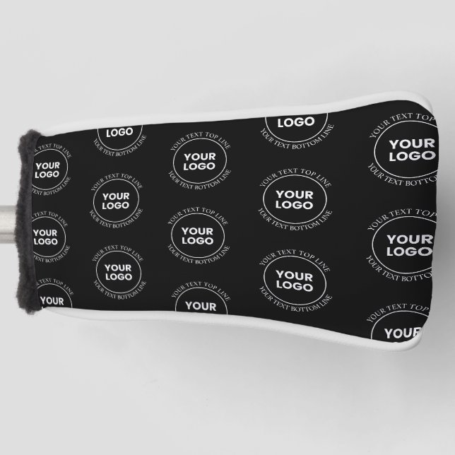 Your Logo & Editable Text | Repeating Pattern  Golf Head Cover (Front)