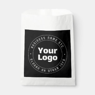 Your Logo & Editable Text Template   Black & White Favour Bag