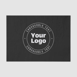 Your Logo & Editable Text Template Black & White Tissue Paper