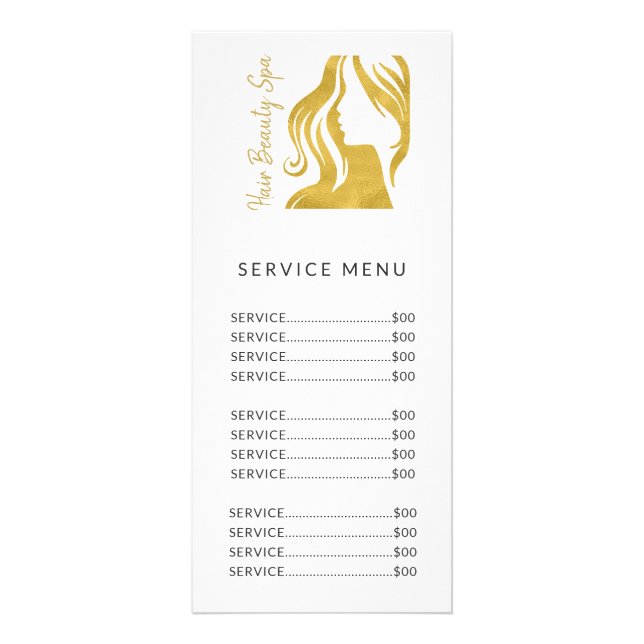 Your logo elegant logo beauty salon service menu (Front)