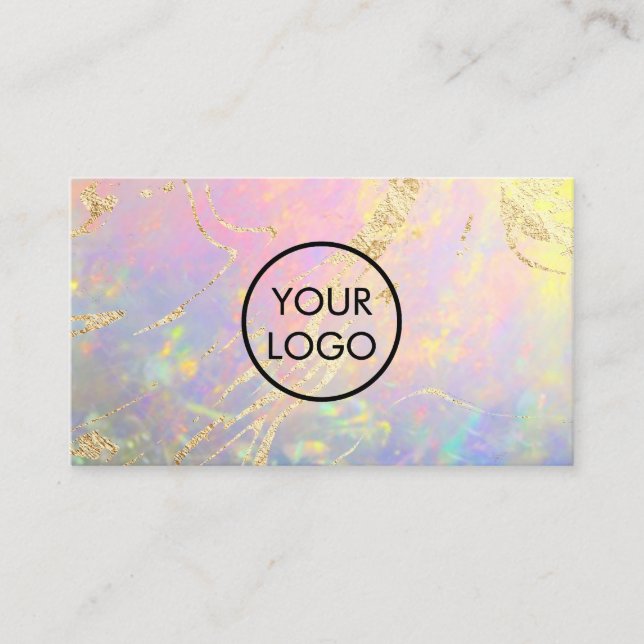 your logo elegant opal business card (Front)