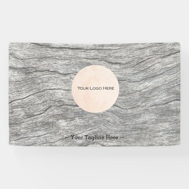 Your Logo Faded Timber Customisable Banner (Horizontal)