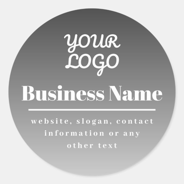 Your Logo Fading Gradient Background Classic Round Sticker (Front)